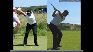 Jon Rahm golf swing  Long Iron faceon amp downtheline July 2017 [upl. by Omor210]