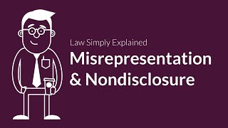 Misrepresentation and Nondisclosure  Contracts  Defenses amp Excuses [upl. by Adallard]