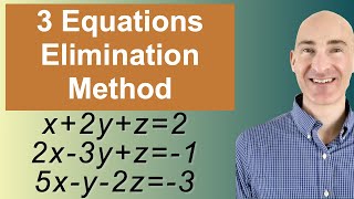 Solving Systems of 3 Equations Elimination [upl. by Aznarepse]