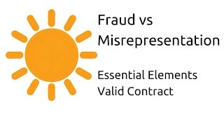 Fraud vs Misrepresentation  Other Essential Elements of a Valid Contract  CA CPT  CS amp CMA [upl. by Yenwat]